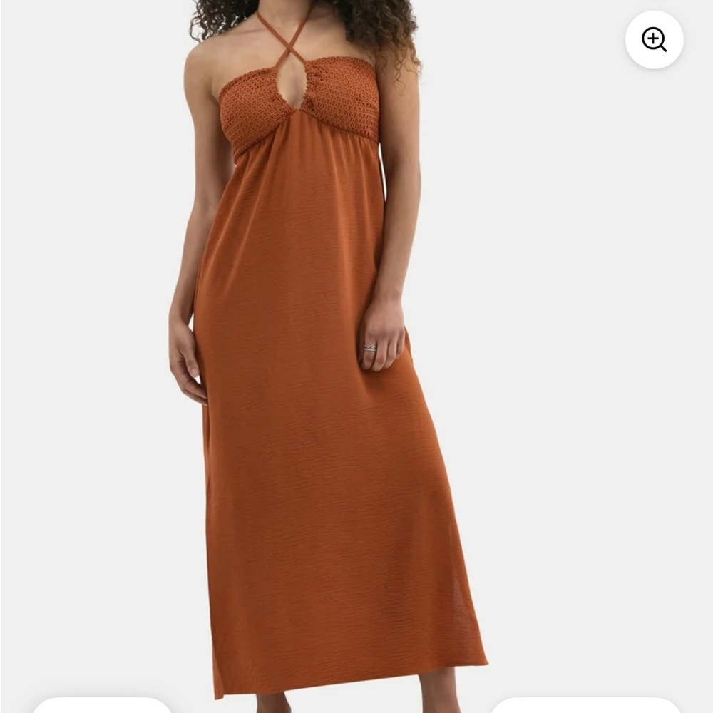 No Boundaries Halter Maxi Dress - XL (16-18) in Saturn Rust